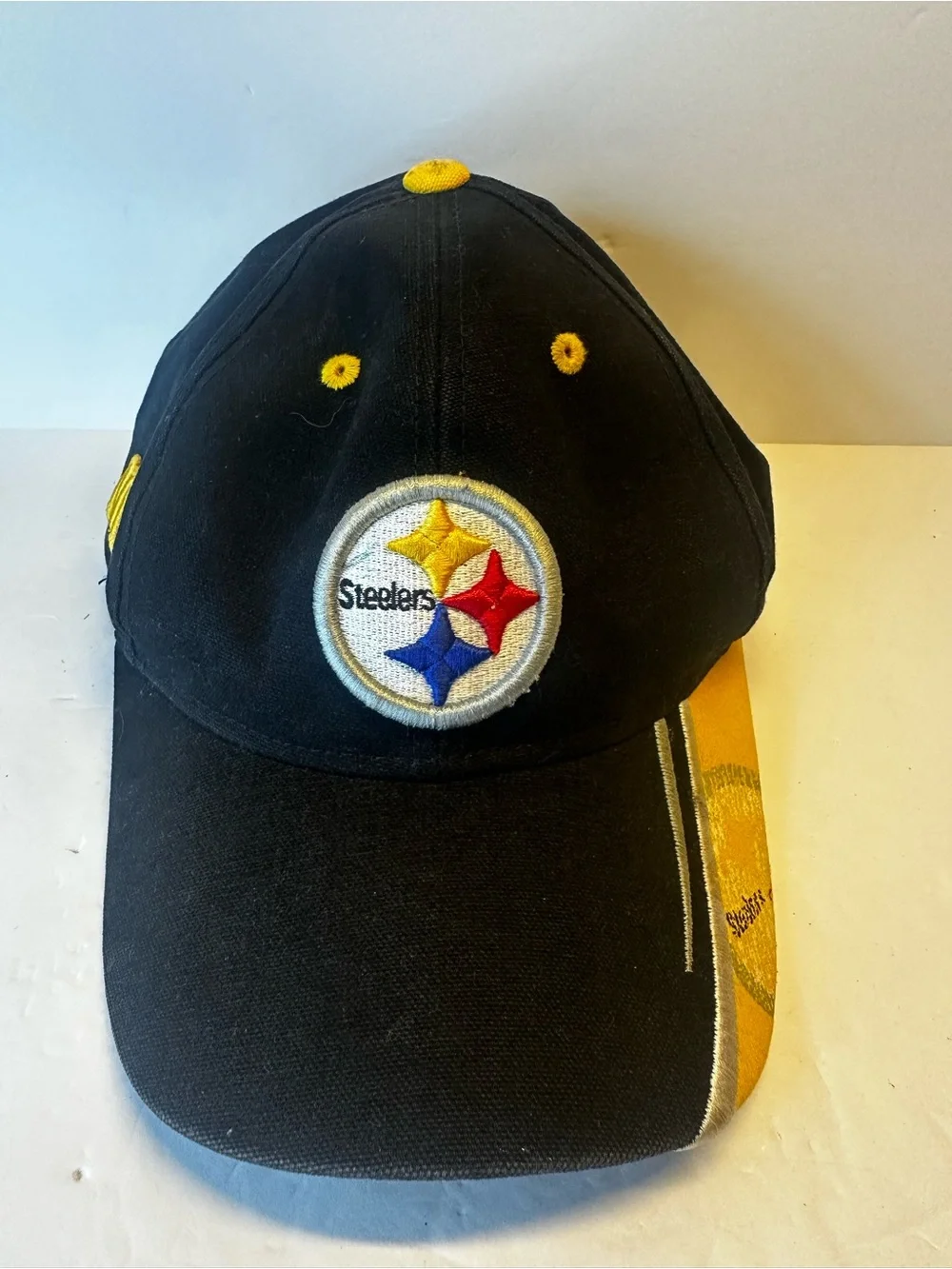 Pittsburgh Steelers Kids One Size Adjustable NFL Black Yellow Cotton Hat Cap